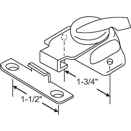 Strybuc Sash Lock with Keeper Brass 50-658B